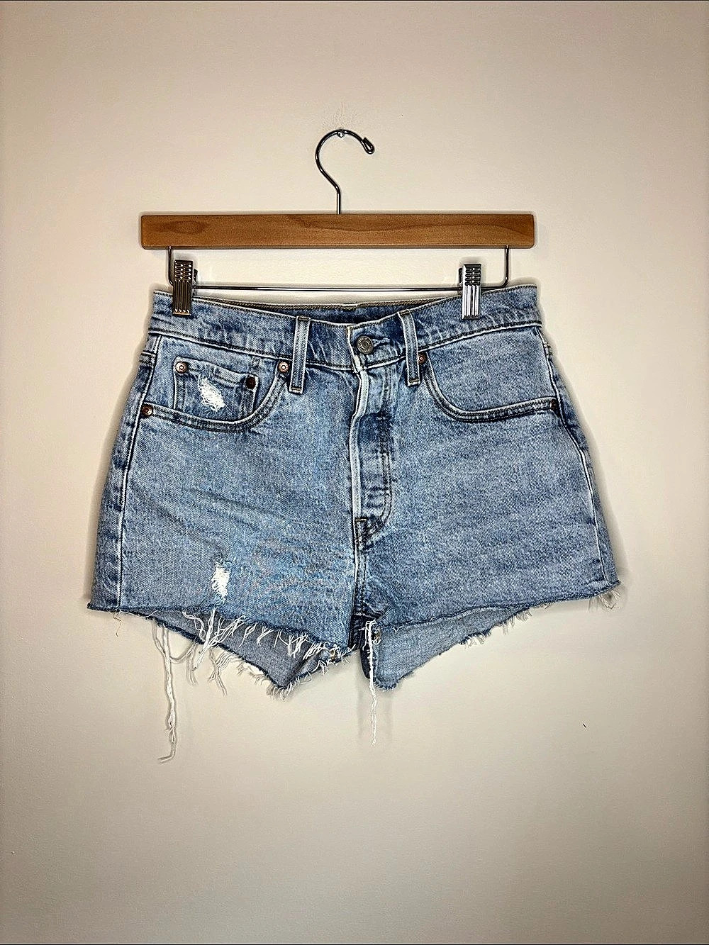 Levi's 501 Denim Cutoff Jean Shorts Waist 27 Blue